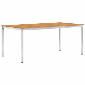 Vidaxl Vrtna jedilna miza 180x90x75 cm akacijev les in nerjaveče jeklo