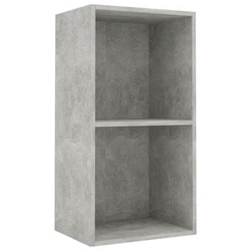 Vidaxl Knjižna omara 2-nadstropna betonsko siva 40x30x76,5 cm