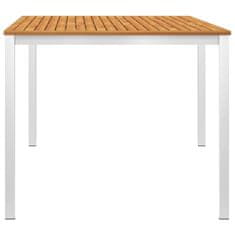 Vidaxl Vrtna jedilna miza 180x90x75 cm akacijev les in nerjaveče jeklo