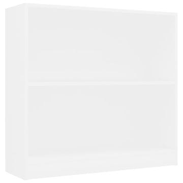 Vidaxl Knjižnica Bela 80x24x75 cm Inženirski les