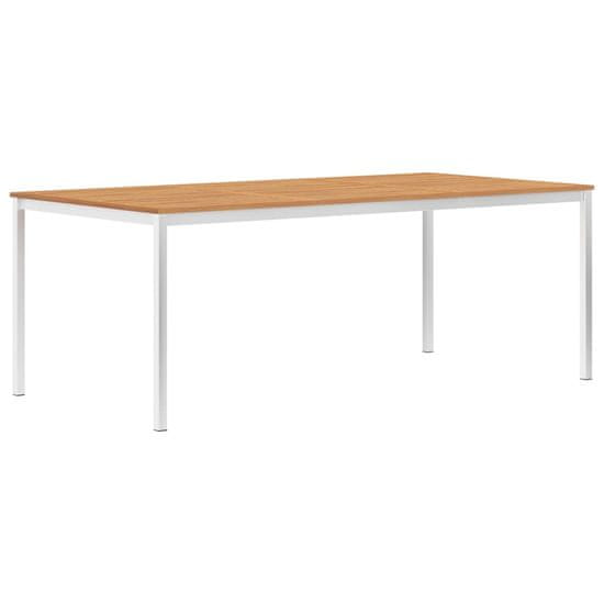 Vidaxl Vrtna jedilna miza 200x100x75 cm tikovina in nerjaveče jeklo