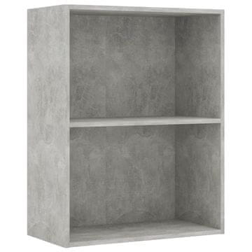Vidaxl Knjižna omara 2-nadstropna siva 60x30x76,5 cm iverna plošča