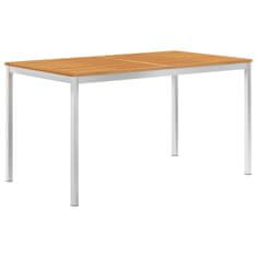Vidaxl Vrtna jedilna miza 140x80x75 cm akacijev les in nerjaveče jeklo
