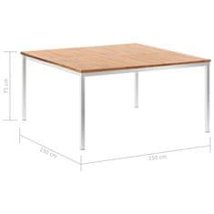 Vidaxl Vrtna jedilna miza 150x150x75cm akacijev les in nerjaveče jeklo