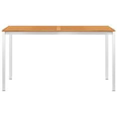 Vidaxl Vrtna jedilna miza 140x80x75 cm akacijev les in nerjaveče jeklo