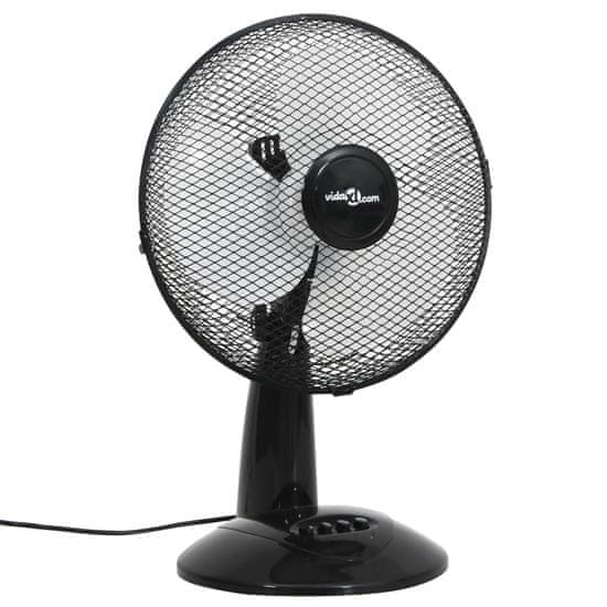 Greatstore Namizni ventilator 3 hitrosti 30 cm 40 W črn