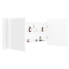 Vidaxl LED kopalniška omarica z ogledalom bela 100x12x45 cm