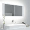 LED kopalniška omarica z ogledalom bela 100x12x45 cm
