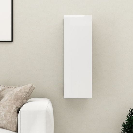 Vidaxl TV omarica visok sijaj bela 30,5x30x90 cm iverna plošča