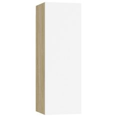 Vidaxl TV omarica bela in sonoma hrast 30,5x30x90 cm iverna plošča