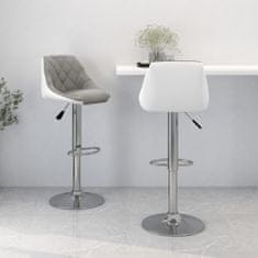 Greatstore Barski stolčki 2 kosa sivo in belo umetno usnje