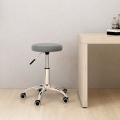 shumee Vrtljiv pisarniški stol svetlo siv žamet