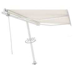 Greatstore Avtomatska tenda LED + senzor 350x250 cm krem