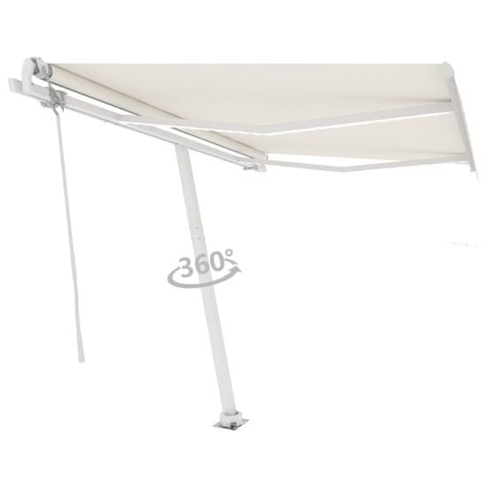 Vidaxl Avtomatska tenda LED + senzor 350x250 cm krem