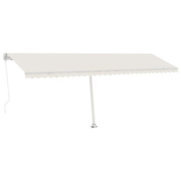 Vidaxl Ročno zložljiva tenda z LED lučkami 600x300 cm krem