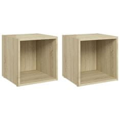 Vidaxl TV omarice 2 kosa sonoma hrast 37x35x37 cm iverna plošča