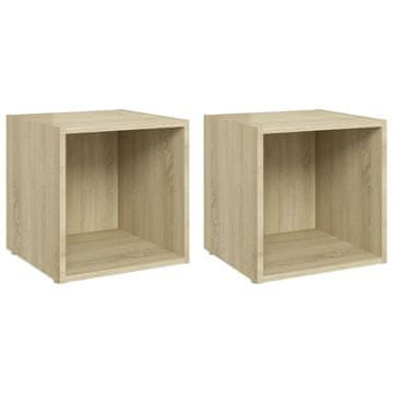 Vidaxl TV omarice 2 kosa sonoma hrast 37x35x37 cm iverna plošča