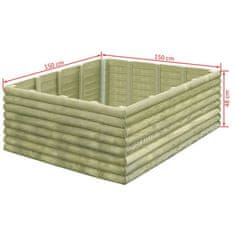 Vidaxl Visoka greda 150x150x48 cm impregnirana borovina 19 mm