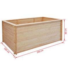 Vidaxl Visoka greda 200x100x80 cm borovina 19 mm