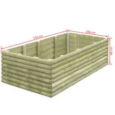 Vidaxl Visoka greda 150x106x48 cm impregnirana borovina 19 mm