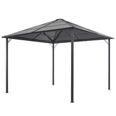 Vidaxl Paviljon s streho aluminij 3x3 m črn