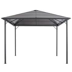 Vidaxl Paviljon s streho aluminij 3x3 m črn