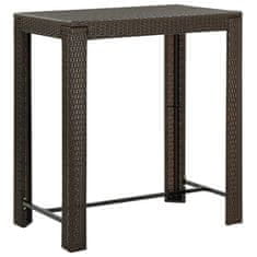 Vidaxl Vrtna barska miza rjava 100x60,5x110,5 cm poli ratan