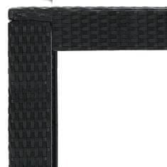 Vidaxl Vrtna barska miza črna 140,5x60,5x110,5 cm poli ratan