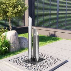 shumee vidaXL Vrtna fontana srebrna 48x34x88 cm iz nerjavečega jekla