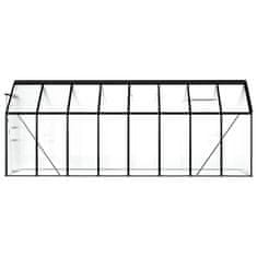 Vidaxl Rastlinjak antraciten iz aluminija 9,31 m2