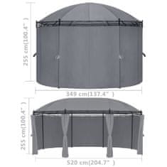 Greatstore Paviljon z zavesami 520x349x255 cm antraciten