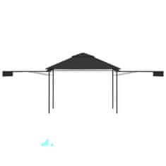 Vidaxl Paviljon z dvojno raztegljivo streho 3x3x2,75m antracit 180g/m2