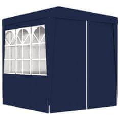 Vidaxl Profesionalen vrtni šotor s stranicami 2x2 m moder 90 g/m2