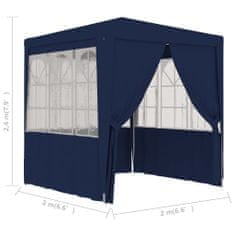 Greatstore Profesionalen vrtni šotor s stranicami 2x2 m moder 90 g/m2