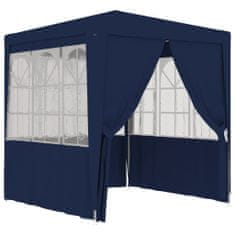 Vidaxl Profesionalen vrtni šotor s stranicami 2x2 m moder 90 g/m2