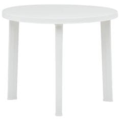 Vidaxl Vrtna miza bela 89 cm plastika