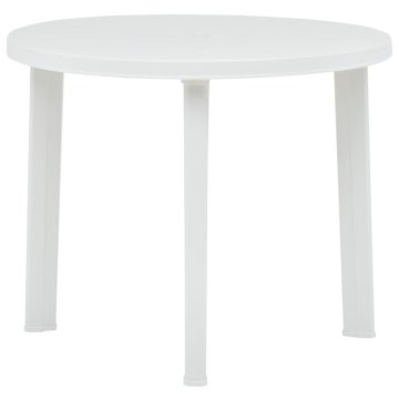 Vidaxl Vrtna miza bela 89 cm plastika