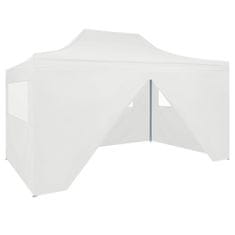 Vidaxl Profesionalen zložljiv vrtni šotor s 4 stranicami 3x4 m bel