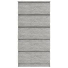 Vidaxl Predalnik betonsko siv 60x35x121 cm iverna plošča