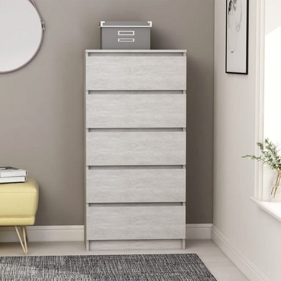 Vidaxl Predalnik betonsko siv 60x35x121 cm iverna plošča