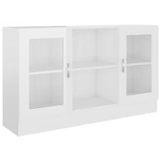 Greatstore Vitrina visok sijaj bela 120x30,5x70 cm iverna plošča