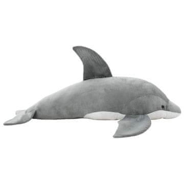 Vidaxl Plišasta igrača delfin siv