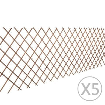 Vidaxl Mrežasta ograja iz vrbe 5 kosov 180x90 cm
