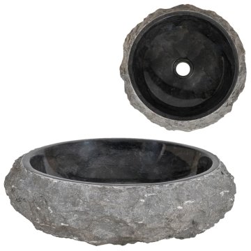 Vidaxl Umivalnik 40x12 cm marmor črn