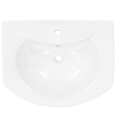 Vidaxl Prostostoječi umivalnik in podstavek keramika 650x520x200 mm