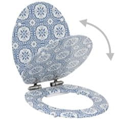 Greatstore Deska za WC školjko počasno zapiranje MDF dizajn porcelan