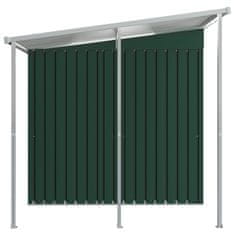 Vidaxl Vrtna lopa z nadstreškom zelena 335x193x184 cm jeklo