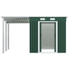 Vidaxl Vrtna lopa z nadstreškom zelena 335x193x184 cm jeklo