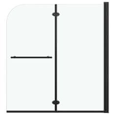 Vidaxl Zložljiva pregrada za tuš z 2 paneloma ESG 120x140 cm črna
