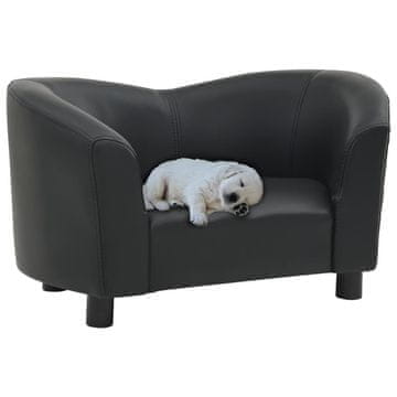 Vidaxl vidaXL Pasji kavč črne barve 67x41x39 cm umetno usnje